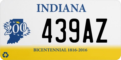 IN license plate 439AZ