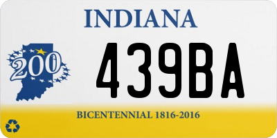 IN license plate 439BA
