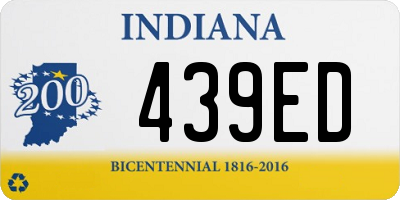 IN license plate 439ED