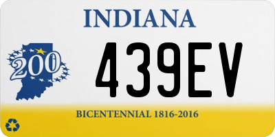 IN license plate 439EV