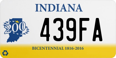 IN license plate 439FA