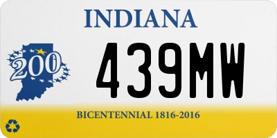 IN license plate 439MW