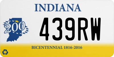 IN license plate 439RW