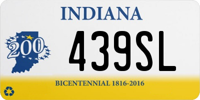 IN license plate 439SL