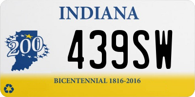 IN license plate 439SW