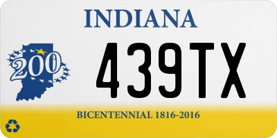 IN license plate 439TX