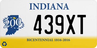 IN license plate 439XT