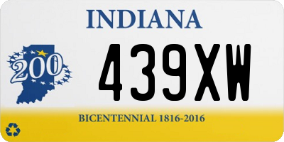 IN license plate 439XW