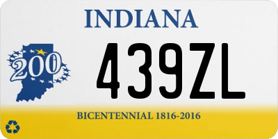 IN license plate 439ZL