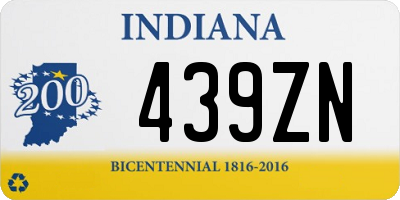 IN license plate 439ZN