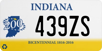 IN license plate 439ZS