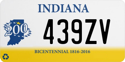 IN license plate 439ZV