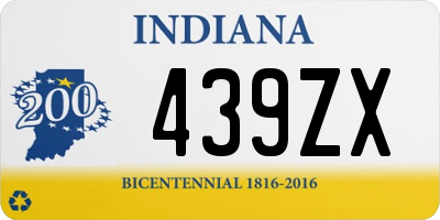 IN license plate 439ZX