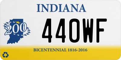 IN license plate 440WF