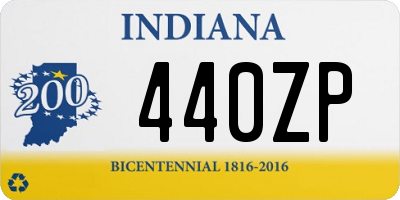 IN license plate 440ZP