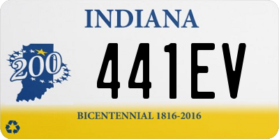 IN license plate 441EV