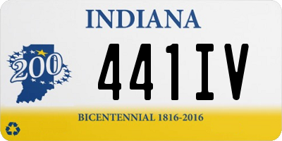 IN license plate 441IV