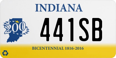 IN license plate 441SB