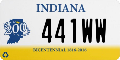 IN license plate 441WW