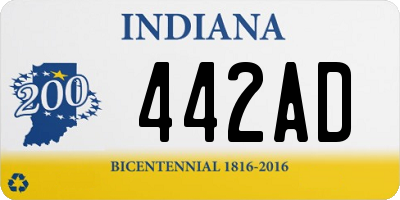 IN license plate 442AD