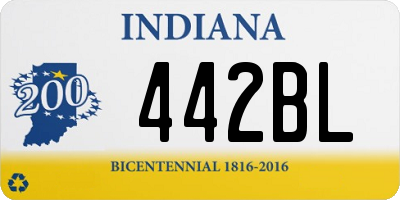 IN license plate 442BL