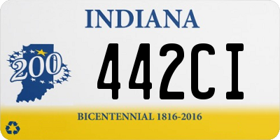 IN license plate 442CI