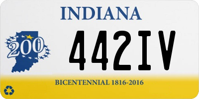 IN license plate 442IV