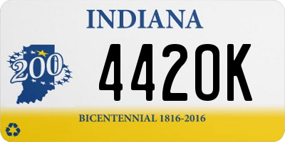 IN license plate 442OK