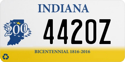 IN license plate 442OZ