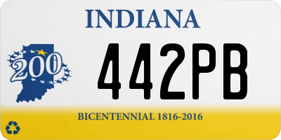 IN license plate 442PB