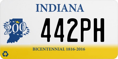 IN license plate 442PH