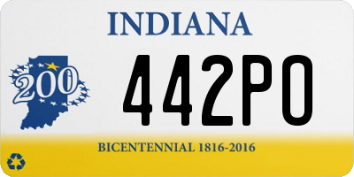 IN license plate 442PO