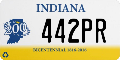 IN license plate 442PR