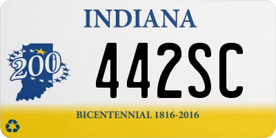 IN license plate 442SC