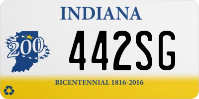 IN license plate 442SG