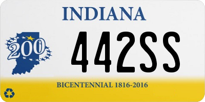 IN license plate 442SS