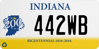 IN license plate 442WB