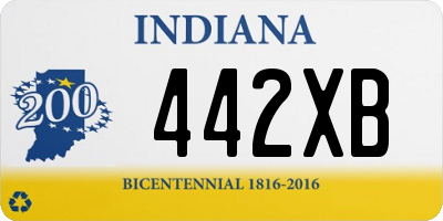 IN license plate 442XB