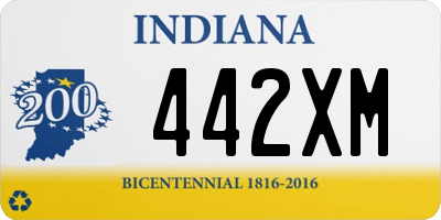 IN license plate 442XM