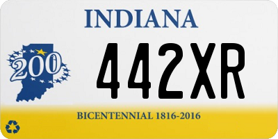 IN license plate 442XR