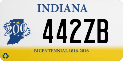 IN license plate 442ZB