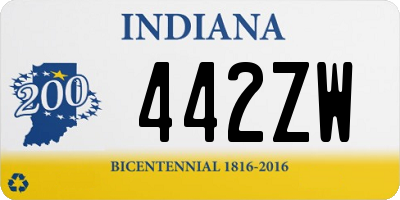 IN license plate 442ZW