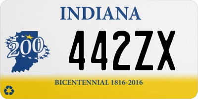 IN license plate 442ZX