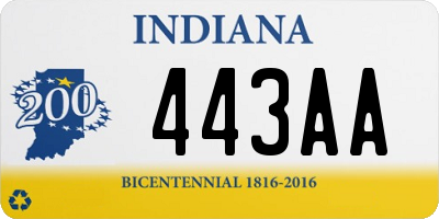 IN license plate 443AA