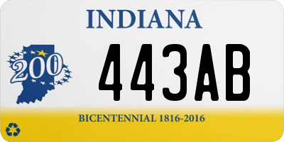 IN license plate 443AB