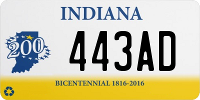 IN license plate 443AD