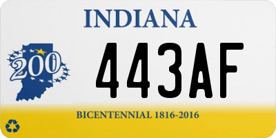 IN license plate 443AF