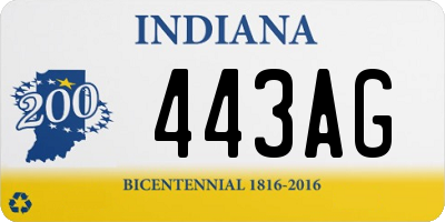 IN license plate 443AG