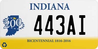 IN license plate 443AI