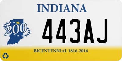 IN license plate 443AJ